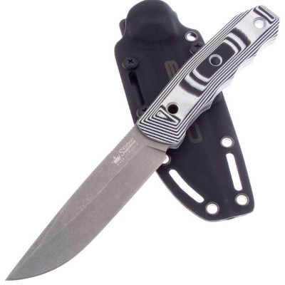 Нож туристический ECHO D2 TW G10-BWH KS (TacWash, G10 Black-White Handle, Kydex Sheath)