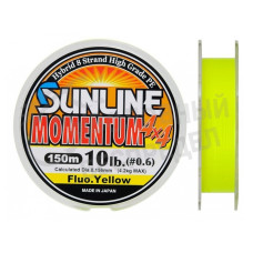 Плетёный шнур Sunline MOMENTUM 4x4 150m Fiuo Yellow #0.6-10lb (0.192mm)