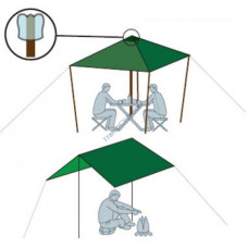 Тент 3*3м со стойками 3м + оттяжки (зеленый) TRT-104