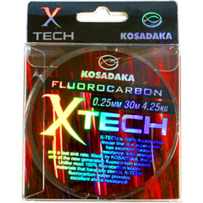 Леска KOSADAKA FLUOROCARBON Xtech 100m 0,16-0,20