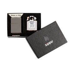 Подарочный набор ZIPPO: ветроустойчивая зажигалка Black Ice® и вставной блок для зажигалок 29789 