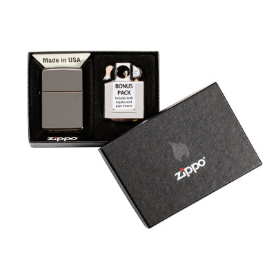 Подарочный набор ZIPPO: ветроустойчивая зажигалка Black Ice® и вставной блок для зажигалок 29789 