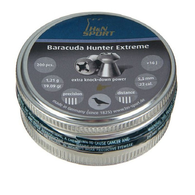 Пули H&N Baracuda Hunter Extreme к.5,5мм, 1,21г, 200шт